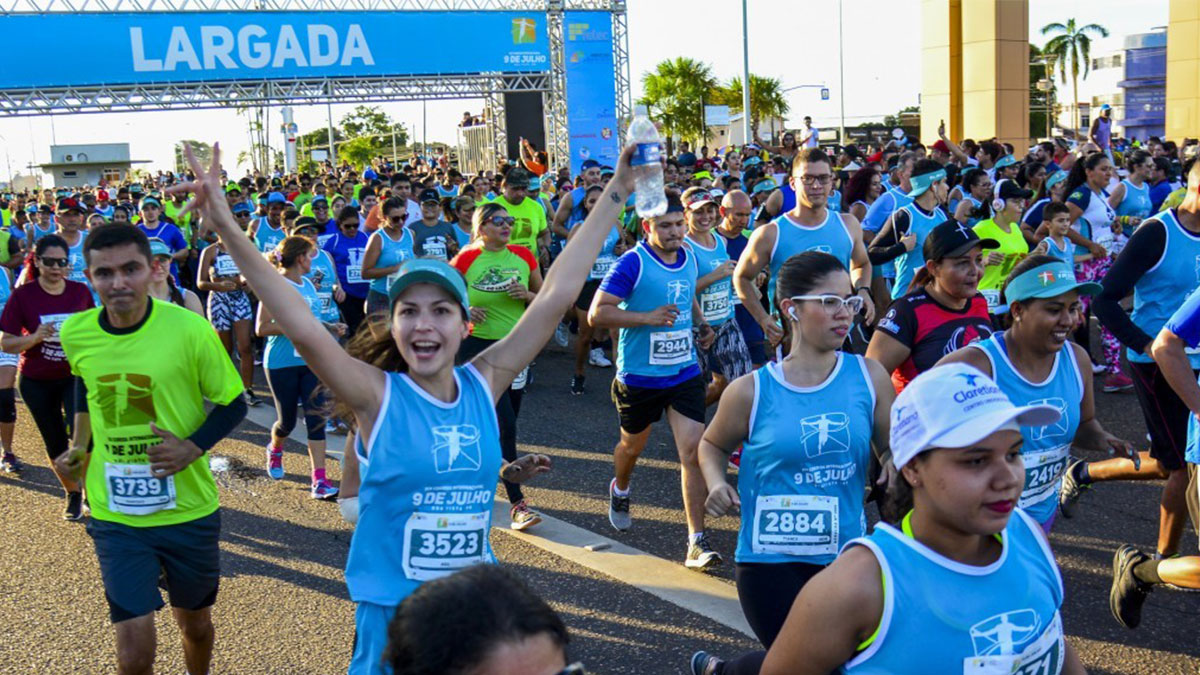 Corridas em Roraima: imagem de corredores na largada da Corrida 9 de Julho.